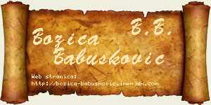 Božica Babušković vizit kartica